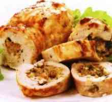 Ролни пилешко со печурки и сирење