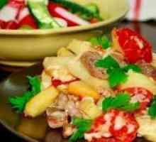 Месо на француски со компири и домати