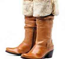 Жените зимски чизми - кожа и крзно