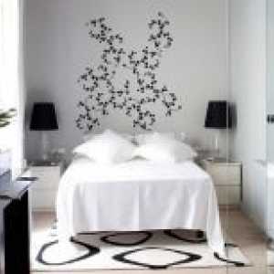 Црна и бела боја спална соба