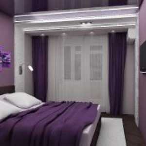 Спална соба во виолетова тонови